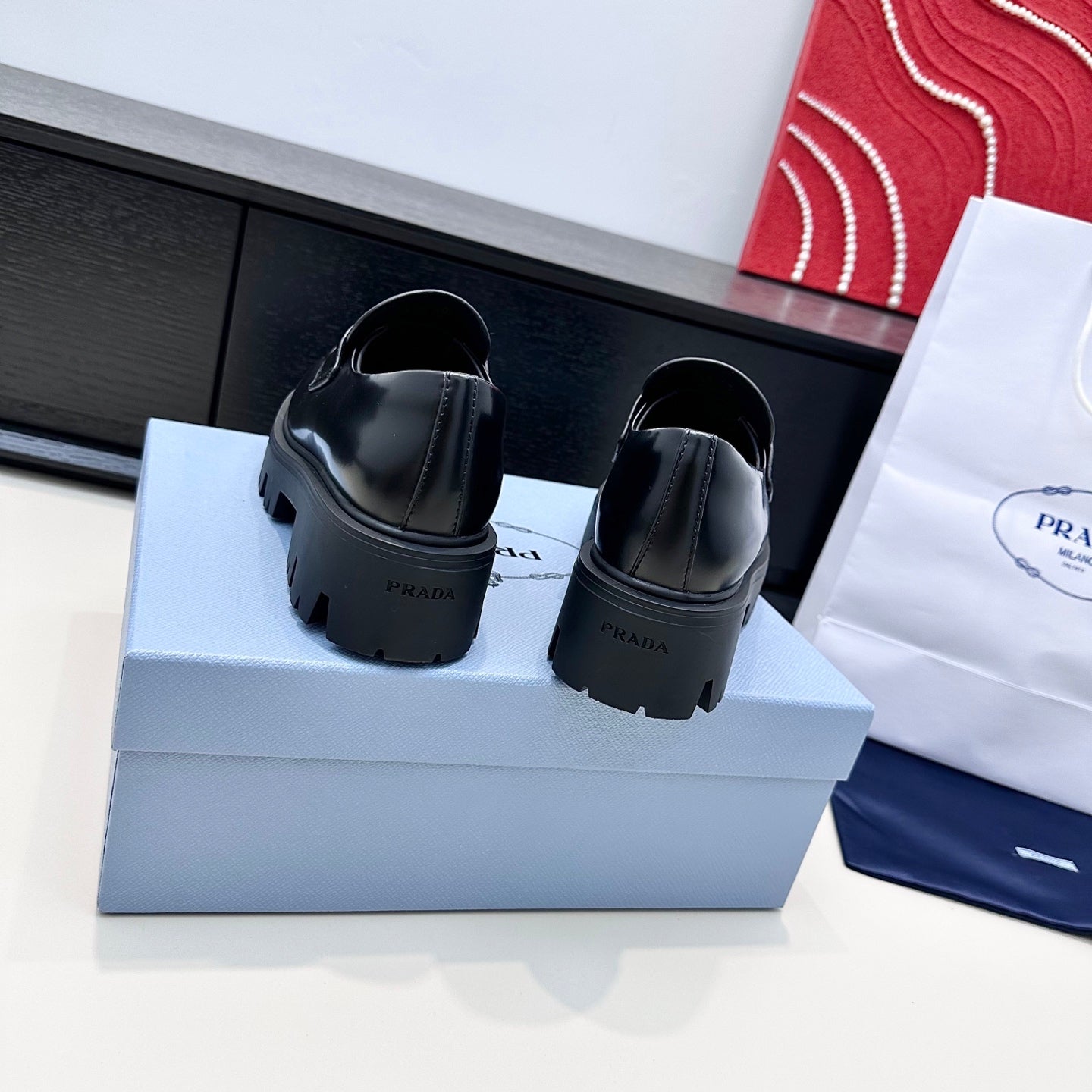 Prada Brushed Leather Loafers