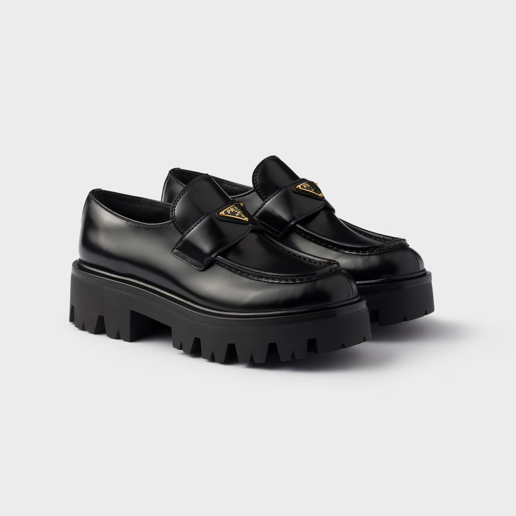 Prada Brushed Leather Loafers
