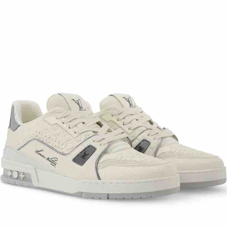 LV Trainer - Grey Grained Leather